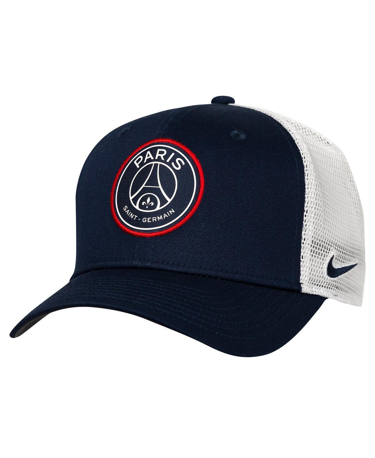 Nike Mens Navy Paris Saint-Germain Classic99 Trucker Stretch-Snap Adjustable Hat Product Image