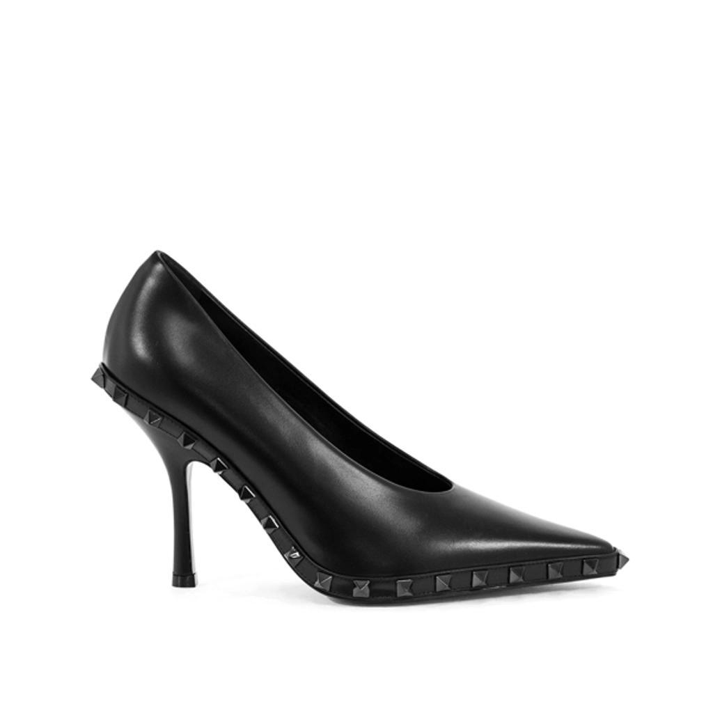 Rockstud Leather Pumps In Black Product Image