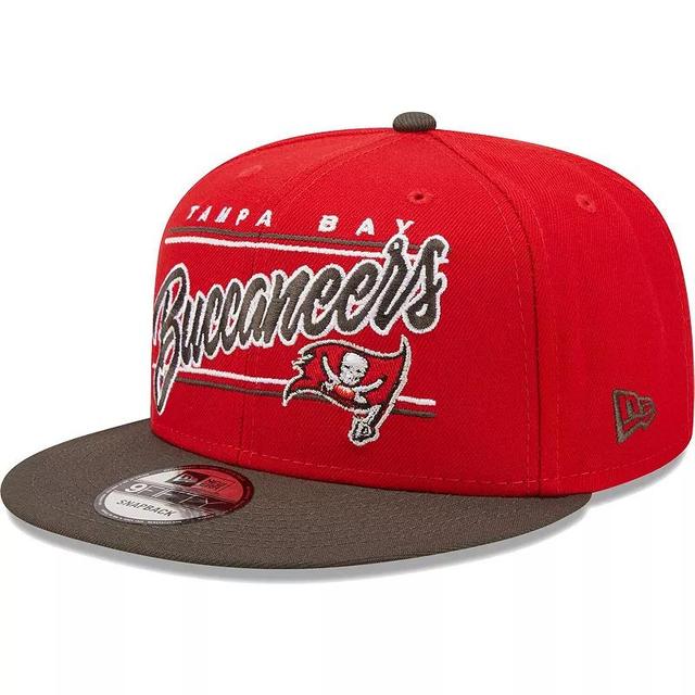 Mens New Era Scarlet/Pewter Tampa Bay Buccaneers Team Script 9FIFTY Snapback Hat Product Image