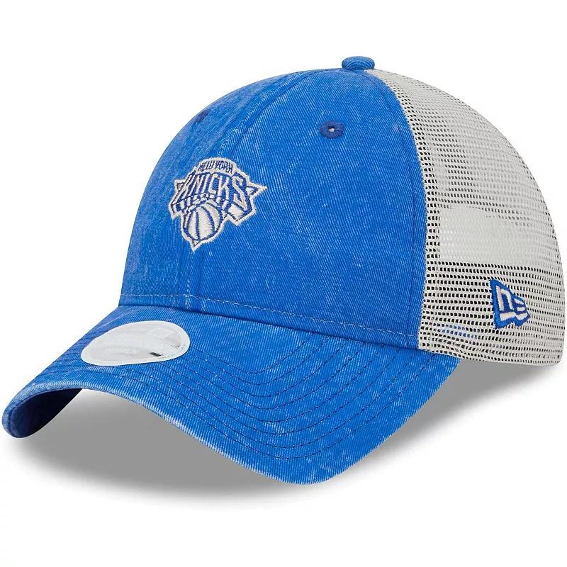 Womens New Era  Blue New York Knicks Micro Logo 9TWENTY Trucker Adjustable Hat Product Image