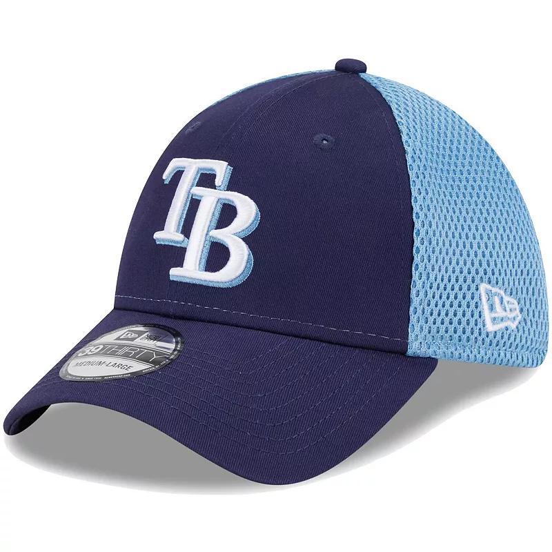 Mens New Era Tampa Bay Rays Team Neo 39THIRTY Flex Hat Blue Product Image