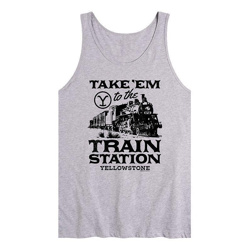 Mens Yellowstone Train Station Tank Top Product Image