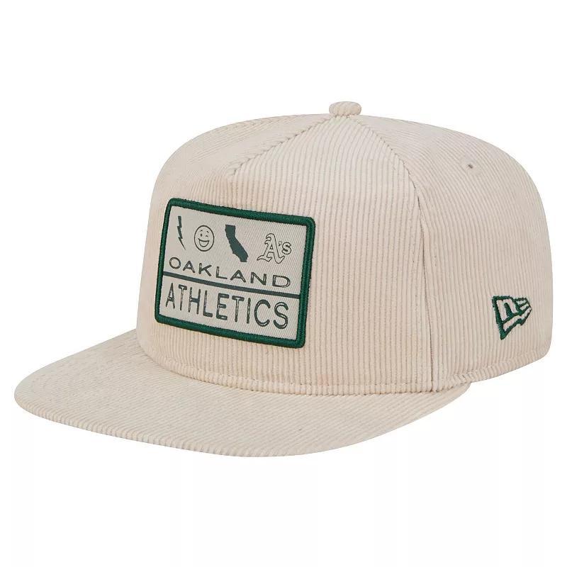 Mens New Era Khaki Oakland Athletics Summer Essential Golfer Snapback Hat Product Image