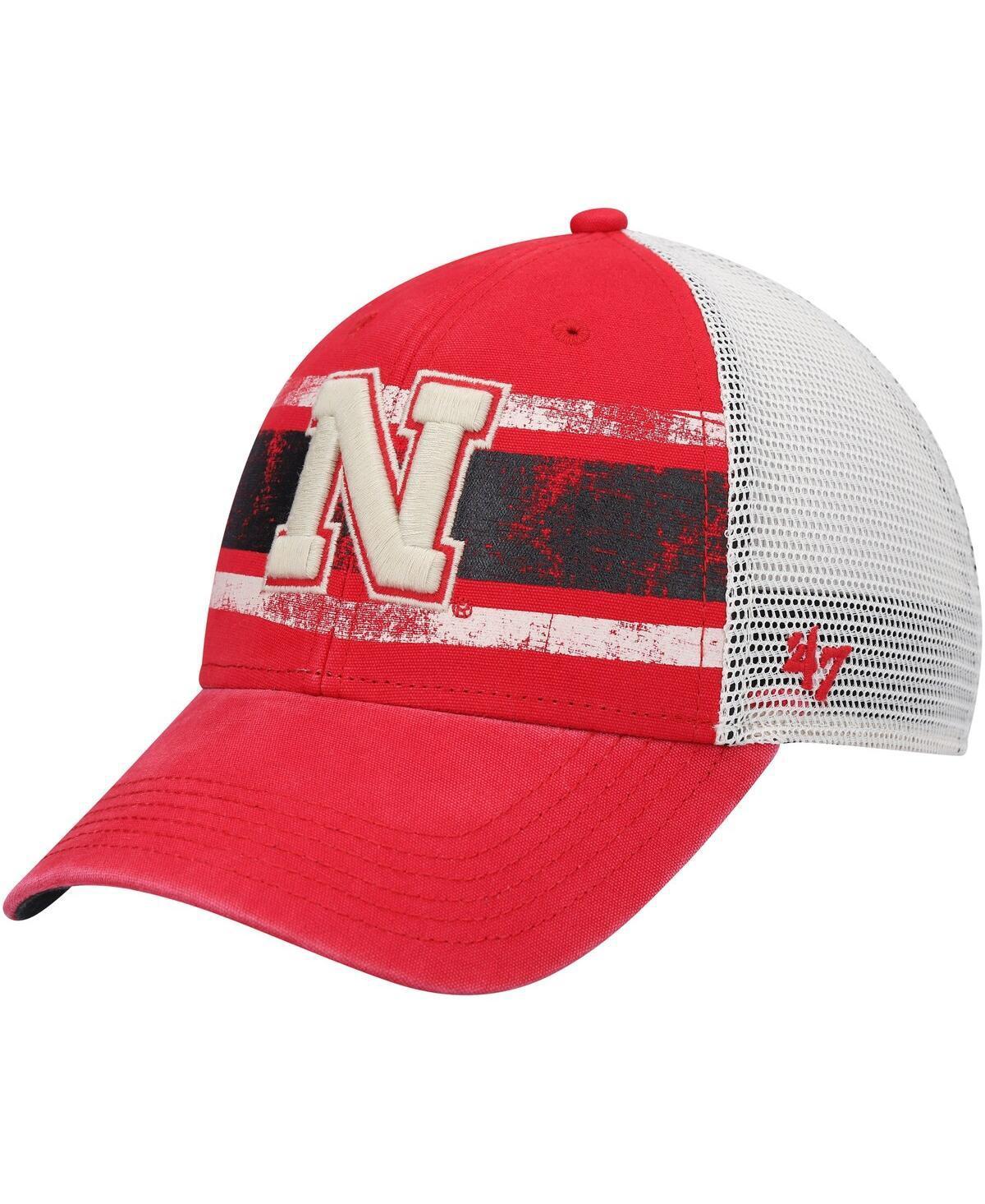 Mens 47 Scarlet/White Nebraska Huskers Interlude MVP Trucker Snapback Hat Product Image