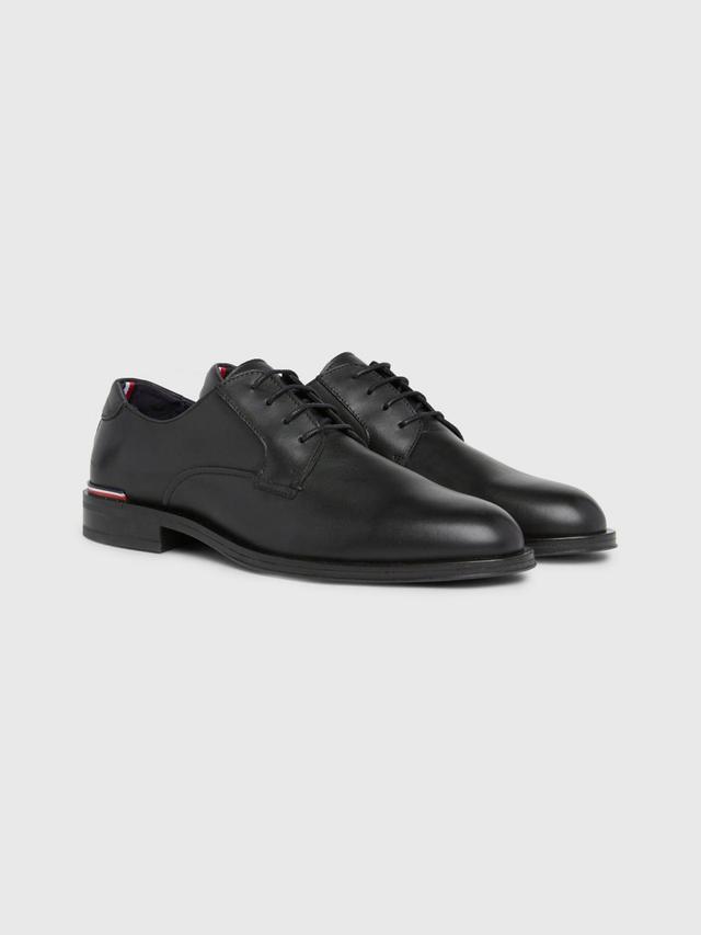 Tommy Hilfiger Men's Flag Stripe Leather Shoe - Black - US 10 / EU 43 Product Image