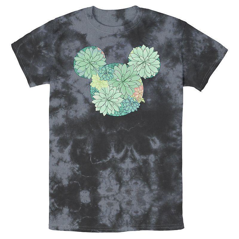 Mens Disney Mickey And Friends Mickey Succulent Fill Wash Tee Black Grey Product Image