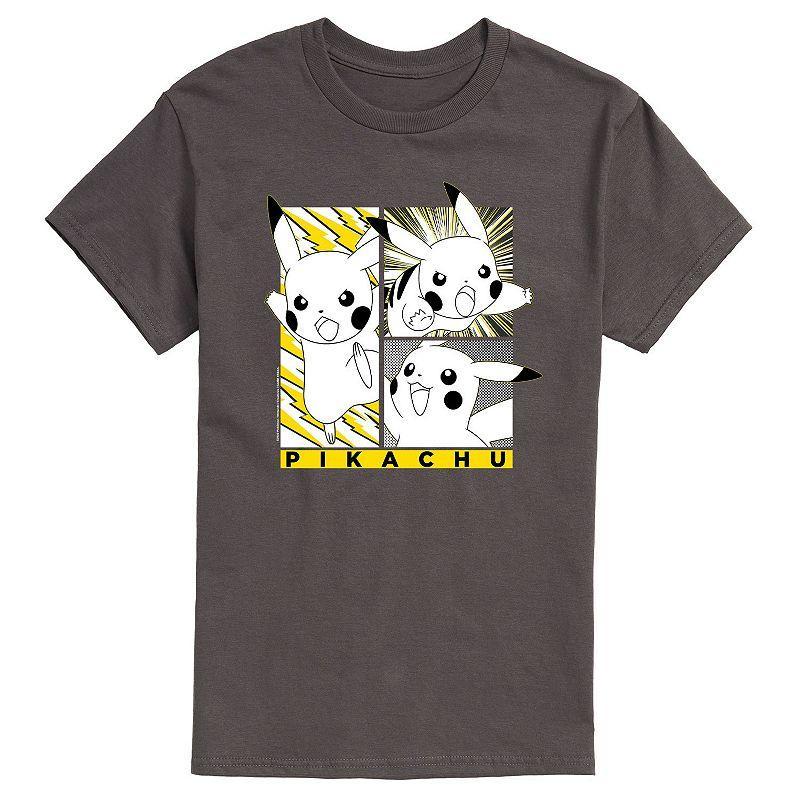 Mens Pokemon Pika Panels Tee Grey Product Image