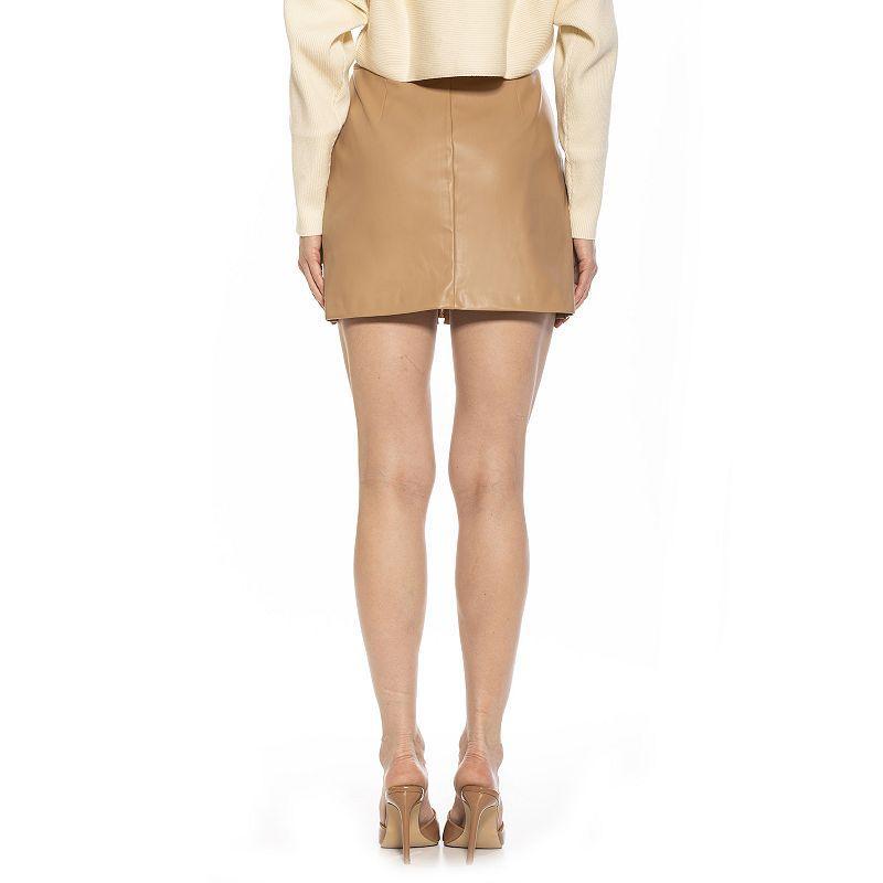 Womens ALEXIA ADMOR Faux Leather Exposed Zipper Mini Skirt product image