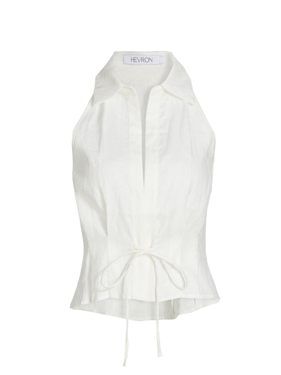 Womens Sloan Linen Vest Top Product Image