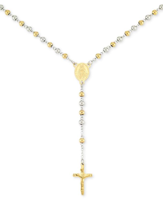 Legacy for Men by Simone I. Smith Beaded Cross 24 Lariat Necklace in Stainless Steel & Yellow Ion-Plate Product Image