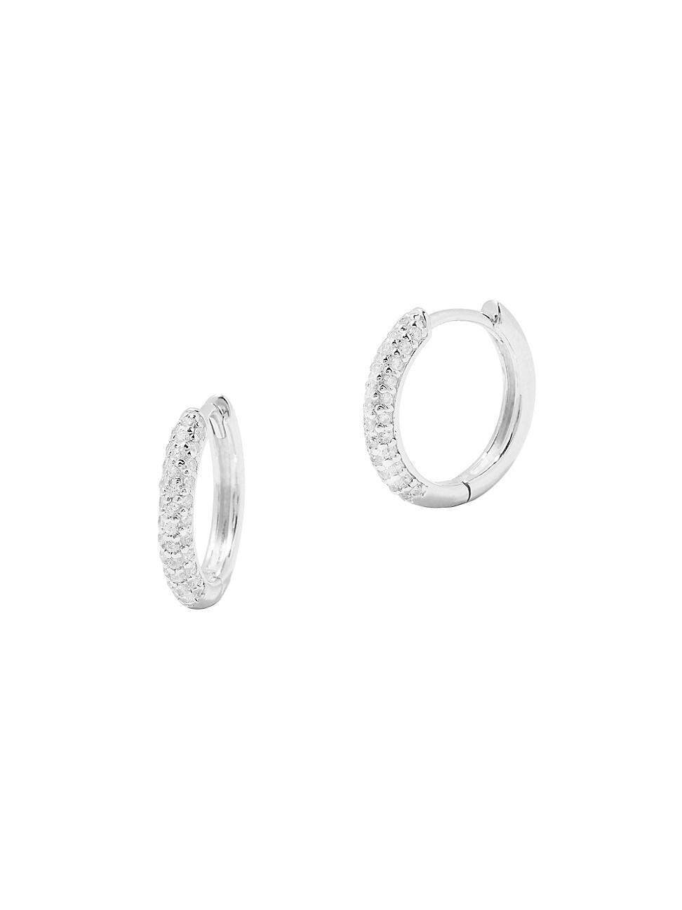 Brook and York Cecile Pav Cubic Zirconia Hoop Earrings Product Image