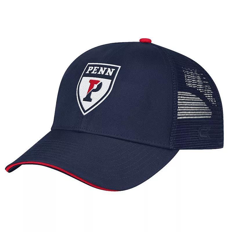 Mens Colosseum Navy Pennsylvania Quakers Wyatt Primary Team Trucker Adjustable Hat, Pen Blue Product Image