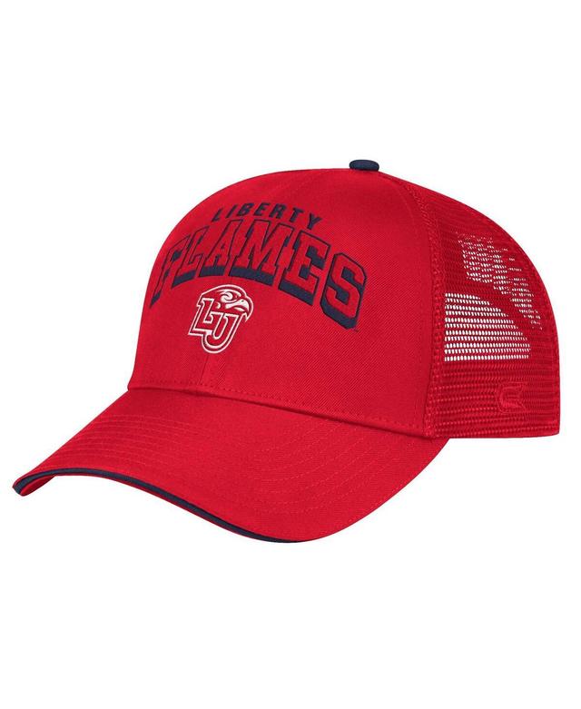 Colosseum Mens Red Liberty Flames Wyatt Primary Team Trucker Adjustable Hat Product Image