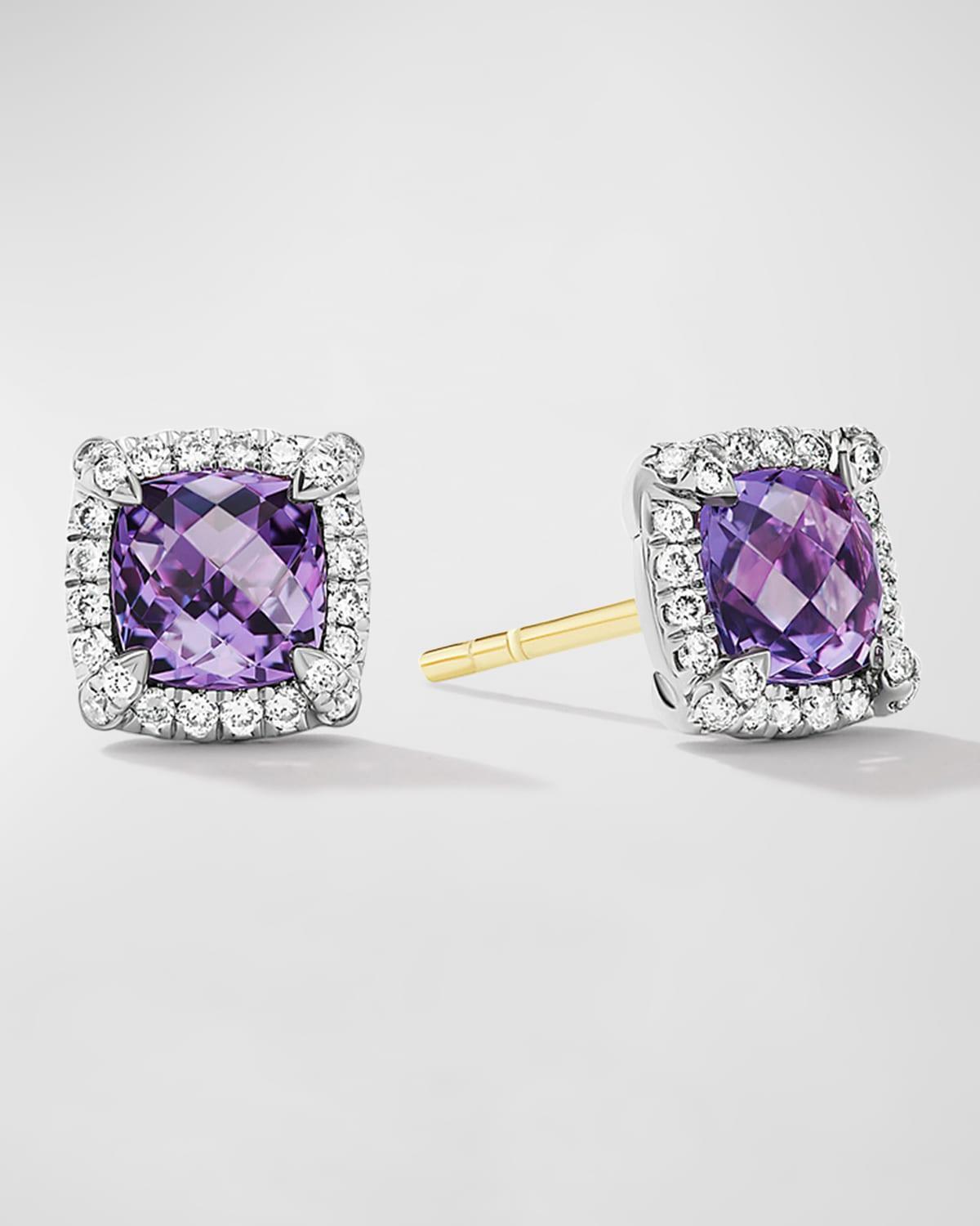 Womens Petite Chtelaine Pav Bezel Stud Earrings With Diamonds Product Image