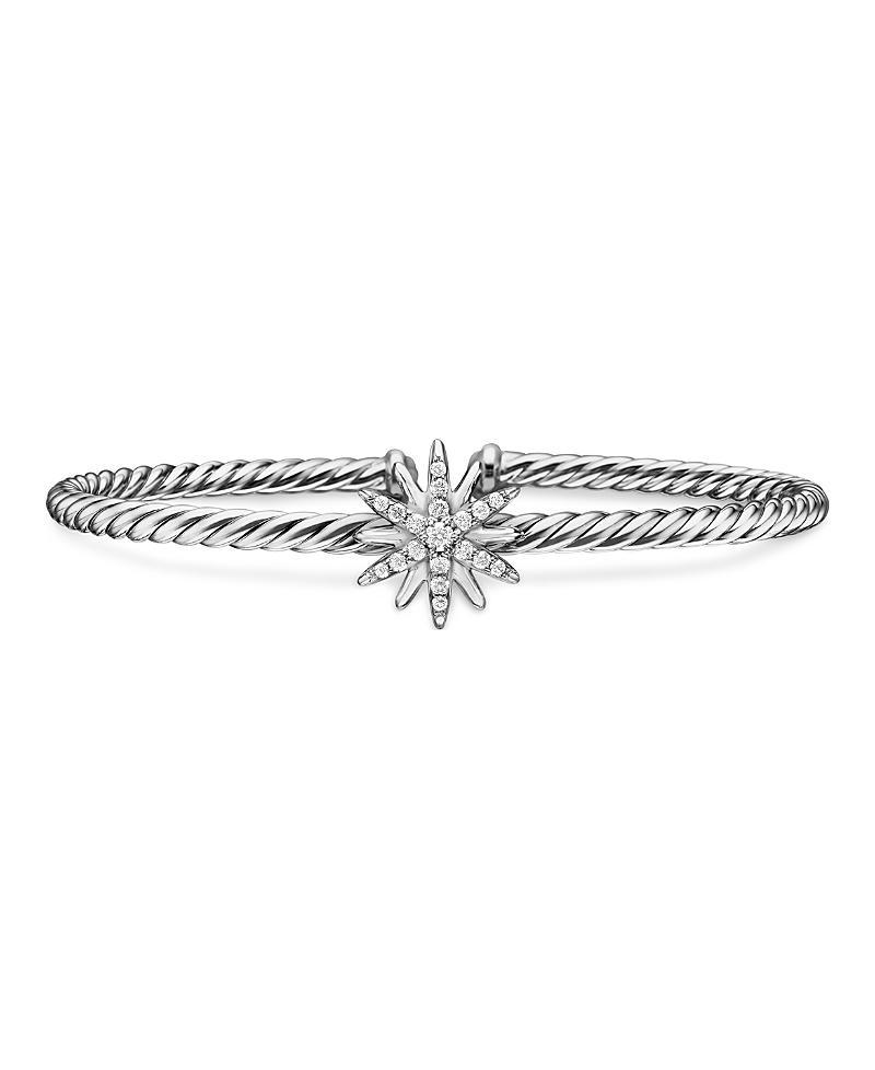 Womens Starburst Center Station Bracelet in Sterling Silver Product Image