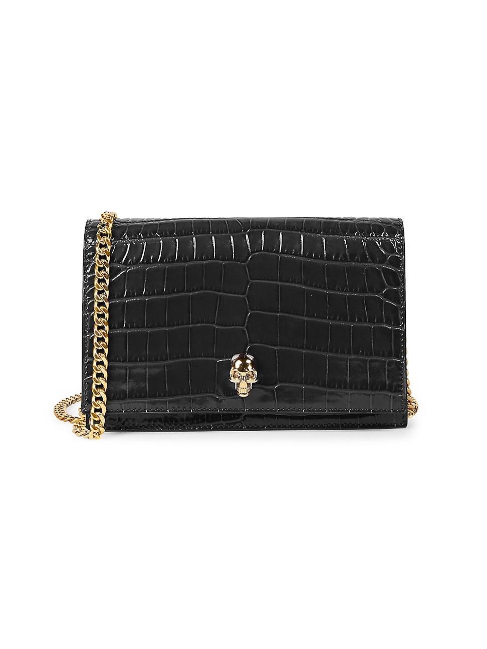 Alexander McQueen Mini Skull Croc Embossed Leather Bag Product Image