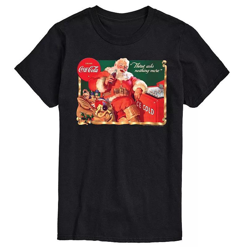 Big & Tall Coca-Cola Vintage Santa Ice Cooler Graphic Tee, Mens Product Image