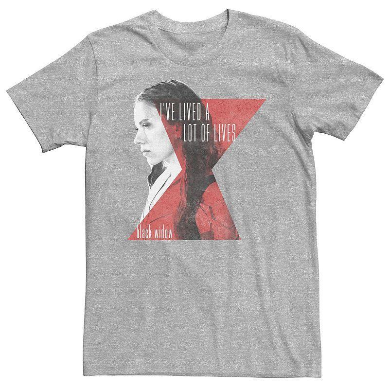 Big & Tall Marvel Black Widow Ive Lived A Lot Of Lives Tee, Mens Athletic Grey Product Image