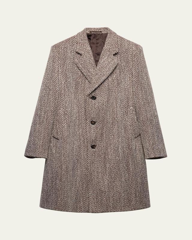 Mens Single-Breasted Wool Blend Coat Product Image