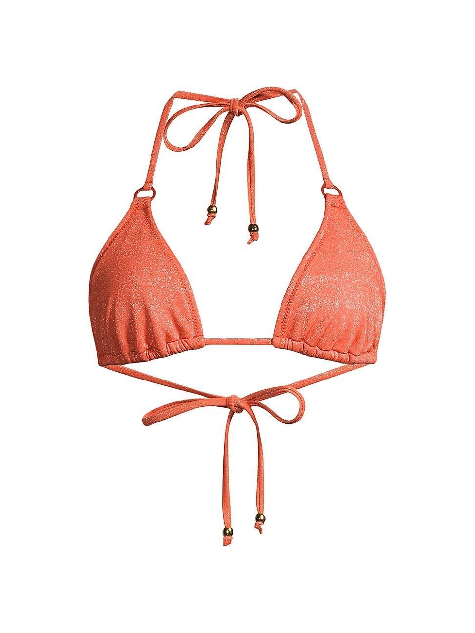 Womens Metallic Ring Triangle Bikini Top Product Image