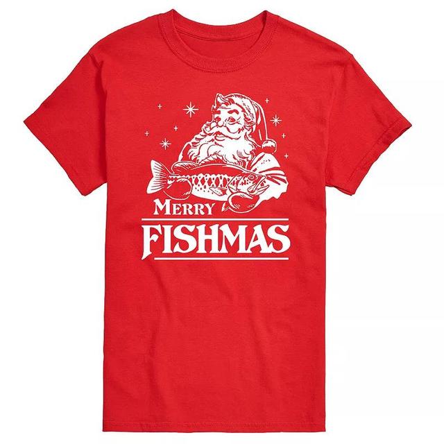 Big & Tall Merry Fishmas Santa Tee, Mens Product Image