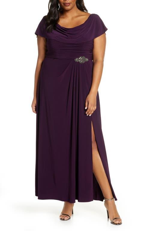 Alex Evenings Cowl Neck Beaded Waist Gown Product Image