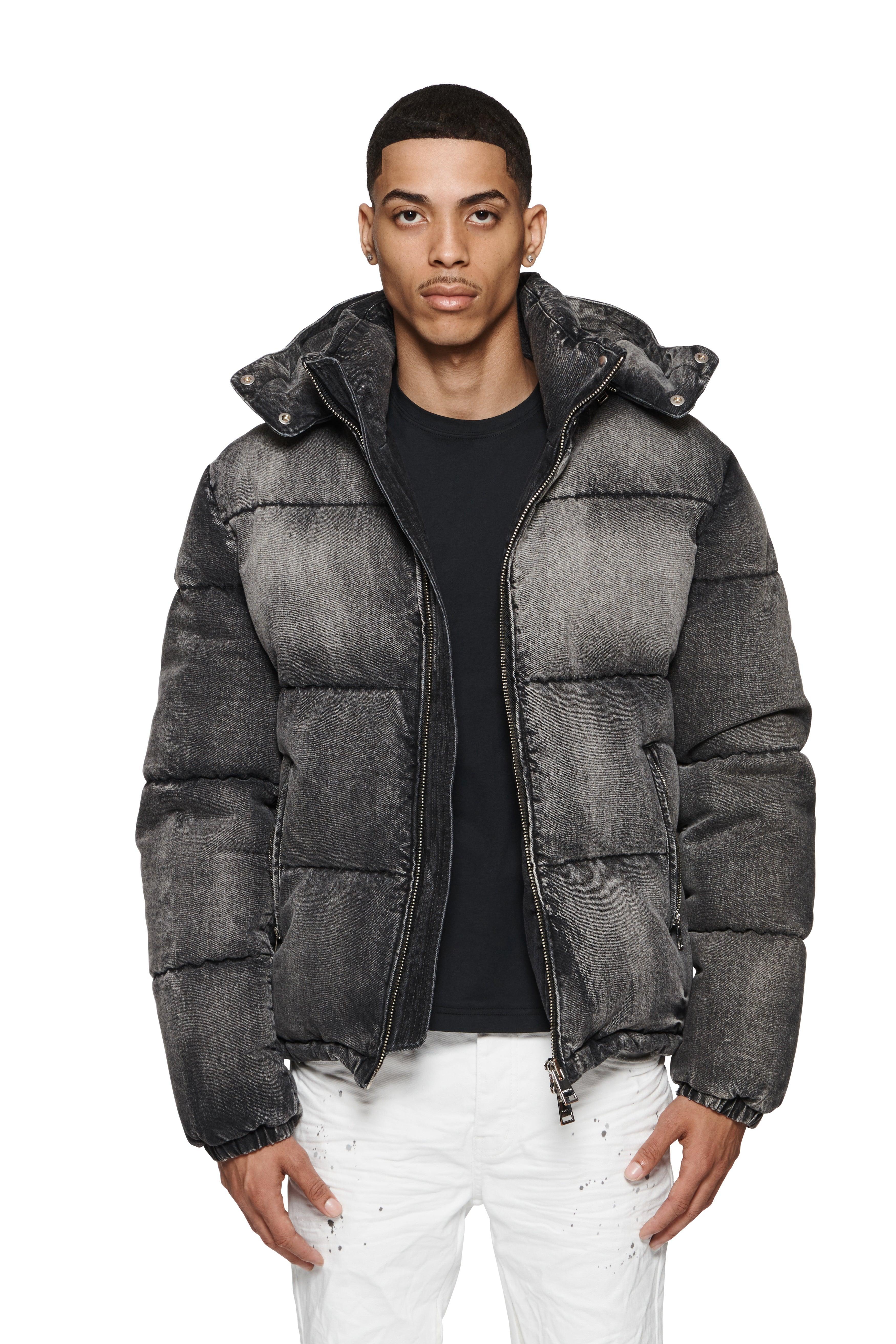 Denim Puffer Jacket Male Product Image