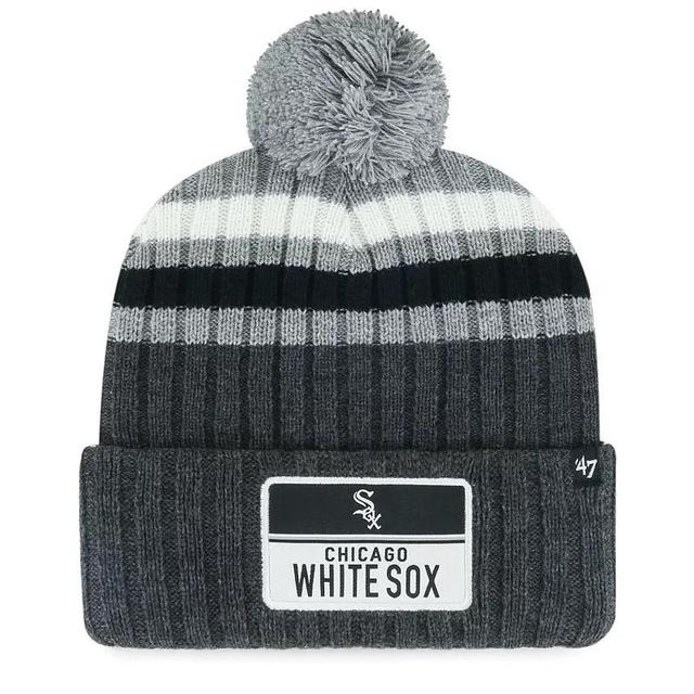 Mens 47 Gray Chicago White Sox Stack Cuffed Knit Hat with Pom Product Image