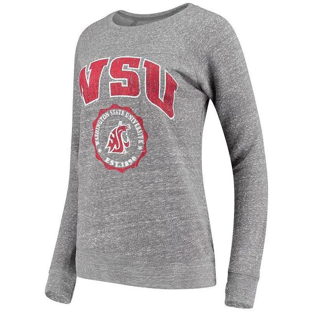 Womens Heathered Gray Washington State Cougars Edith Vintage-Like Knobi Pullover Sweatshirt Product Image