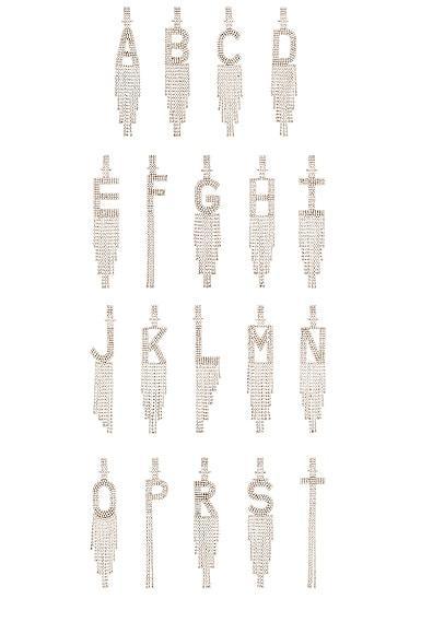 retrofete Alphabet Earring Metallic Silver. (also in F, H, I, N, O, R, T). Product Image