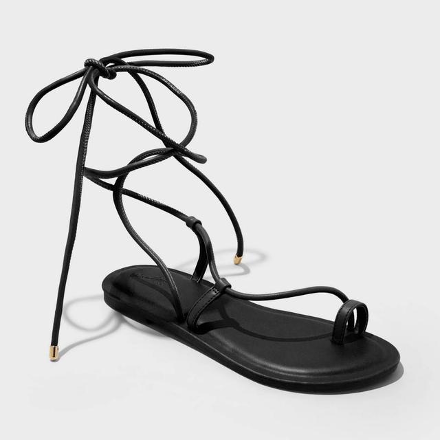 Womens Augusta Lace-Up Toe Loop Sandals - Universal Thread Black 11 Product Image