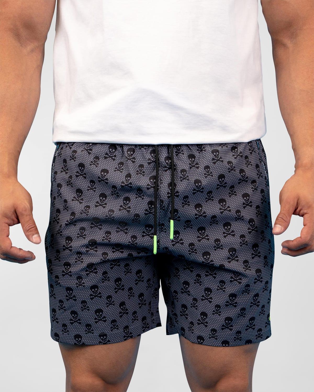 Maceoo Swim Lion Skull & Crossbones Swim Trunks Product Image