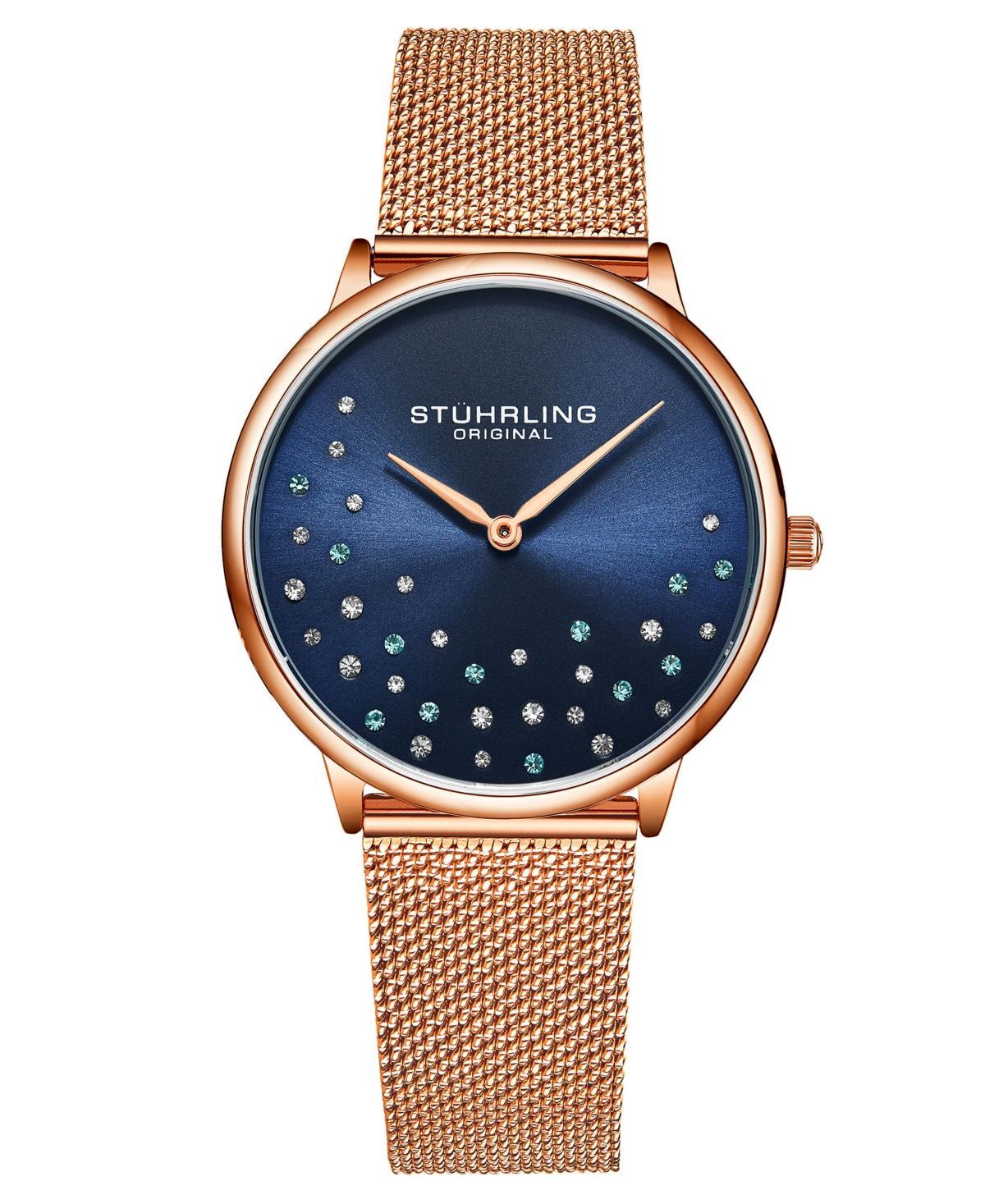 Stuhrling Womens Silver Tone Mesh Stainless Steel Bracelet Watch 38mm Product Image