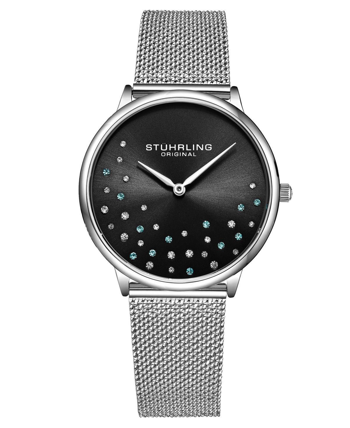 Stuhrling Womens Silver Tone Mesh Stainless Steel Bracelet Watch 38mm Product Image