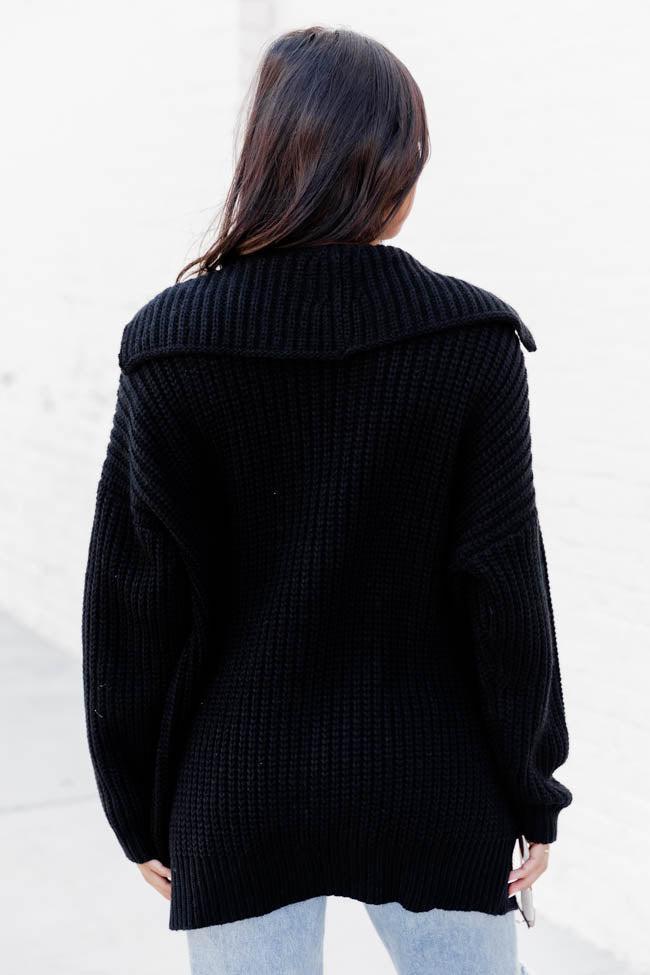 All In Theory Black Oversized Cardigan Product Image