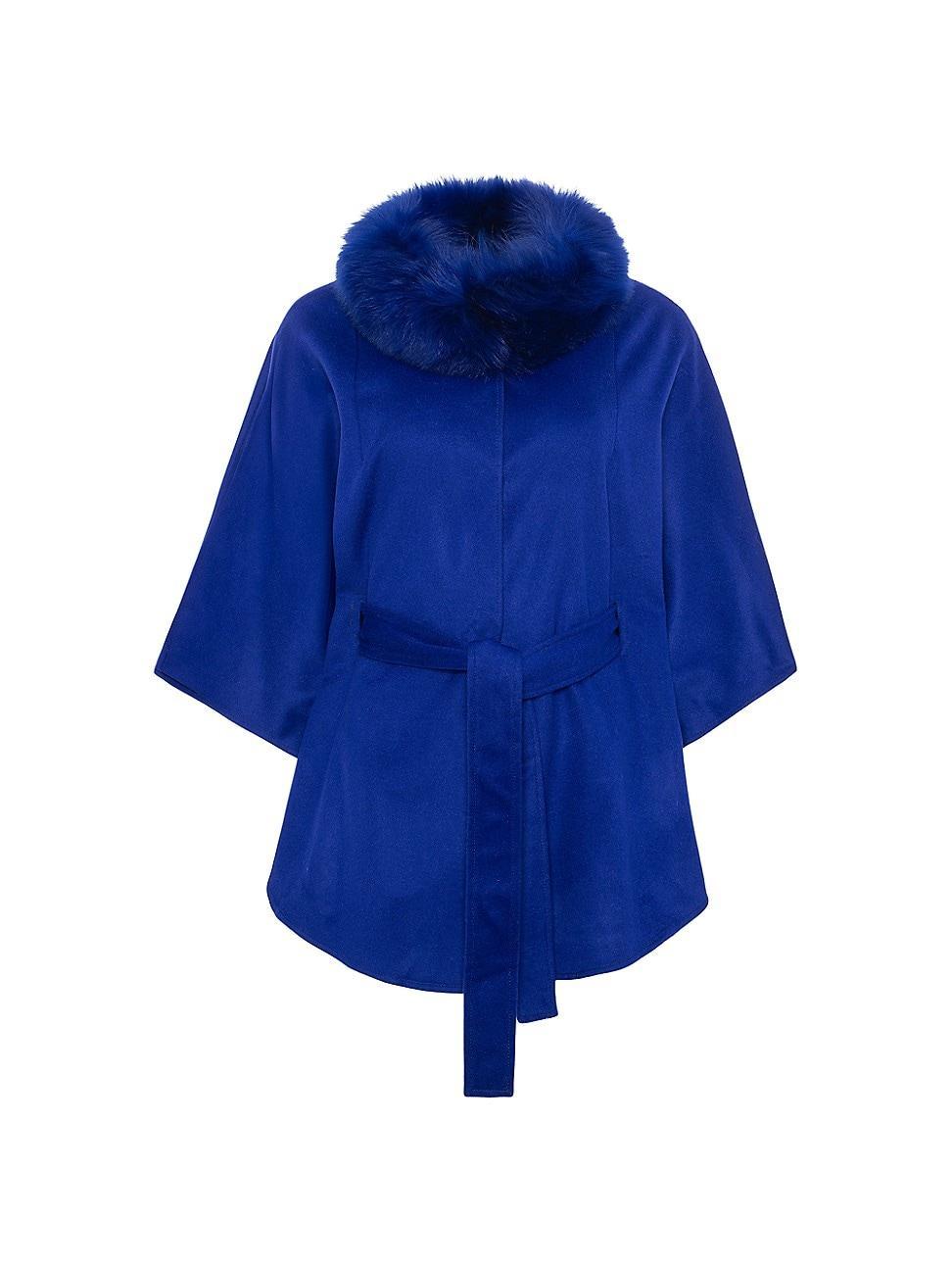 Womens Select Wool Belted Cape with Select Lamb Collar Product Image