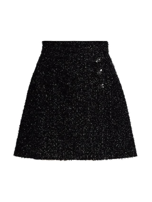 Womens Metallic Tweed Wrap Miniskirt Product Image