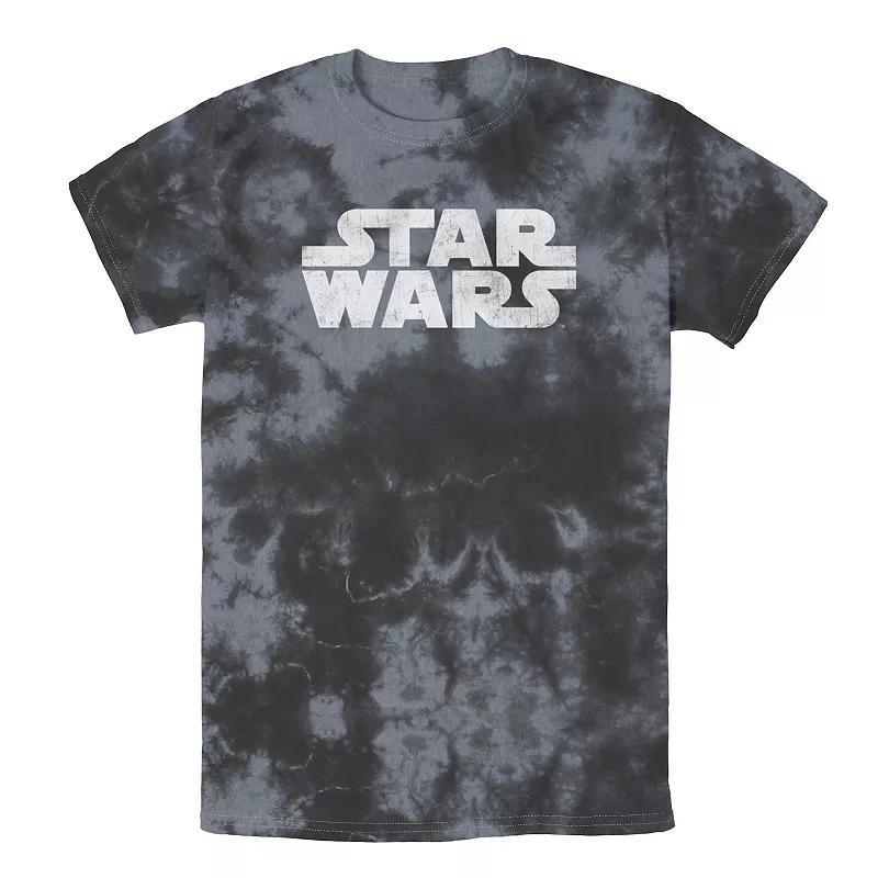 Mens Star Wars Simple Vintage Logo Tee, Boys Black Grey Product Image