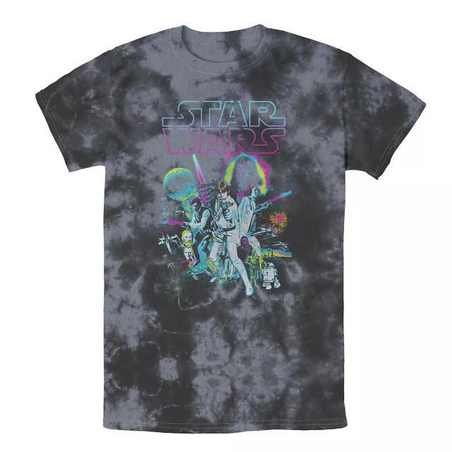 Mens Star Wars Pixelated Group Shot Tee, Boys Black Grey Product Image