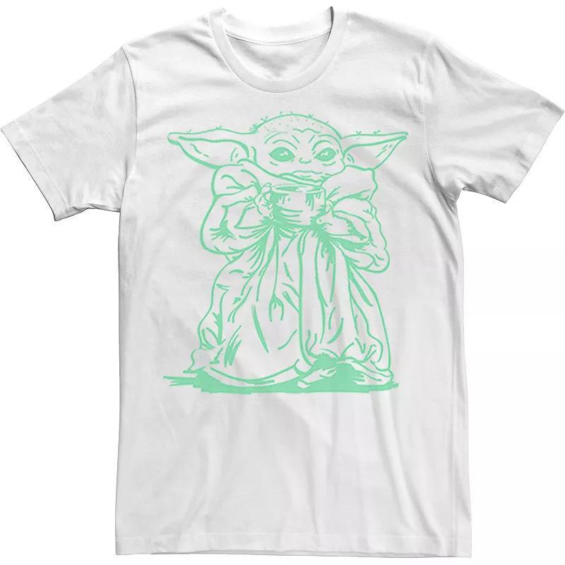 Mens Star Wars The Mandalorian The Child aka Baby Yoda Line Art Portrait Tee Product Image