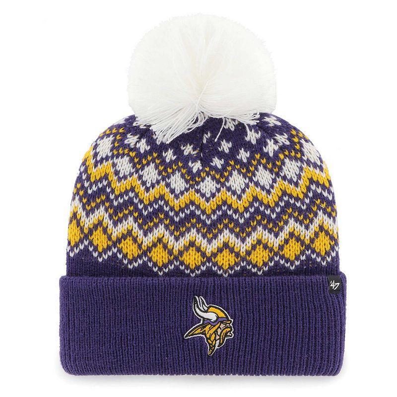 Womens 47 Minnesota Vikings Elsa Cuffed Knit Hat with Pom Product Image