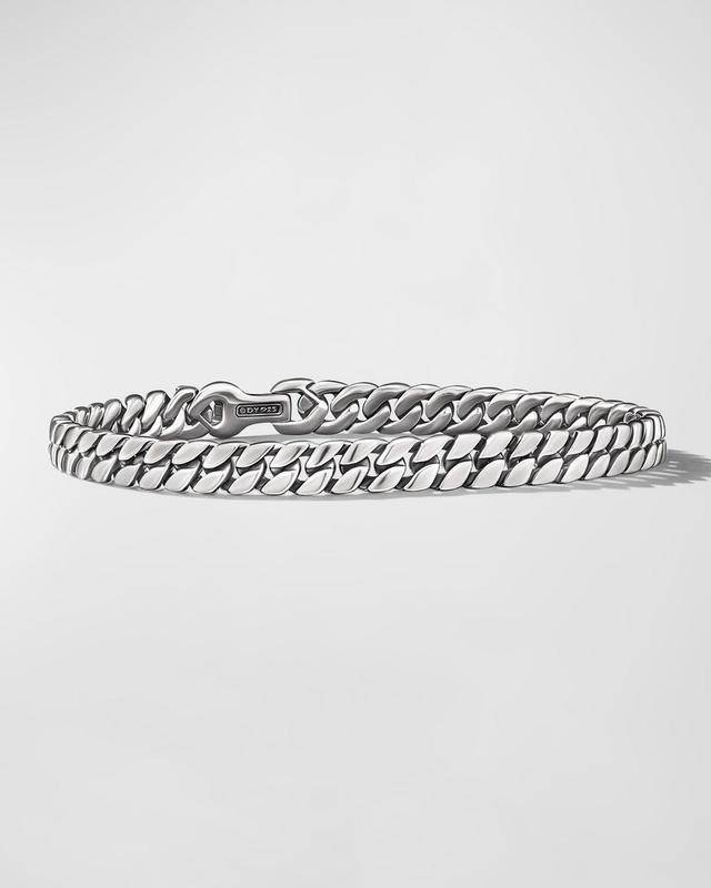 Mens Curb Chain Bracelet in Silver, 6mm Product Image