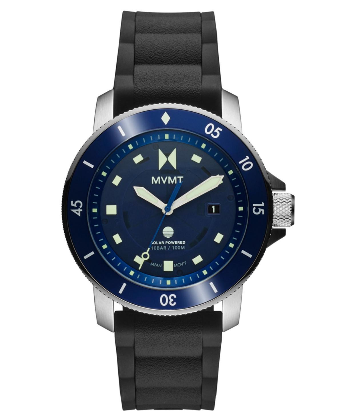 MVMT Mens Cali Diver Solar Quartz Analog Black Silicone Strap Watch Product Image