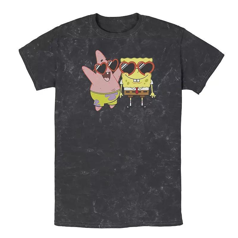 Mens SpongeBob SquarePants & Patrick Heart Glasses Tee Product Image