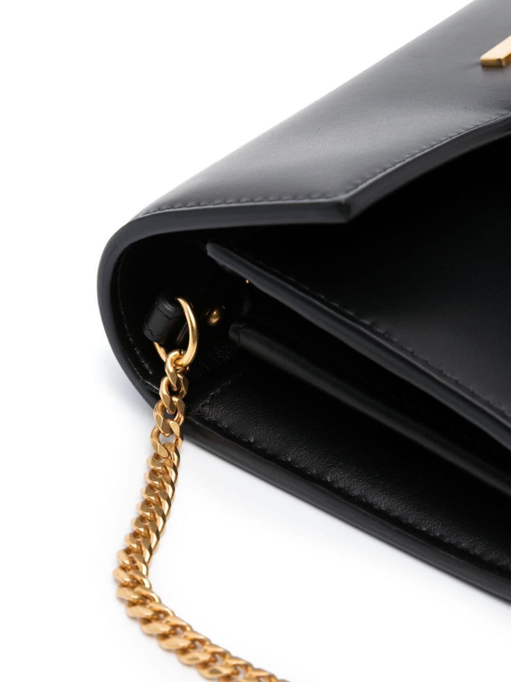 BALMAIN Logo-plaque Leather Crossbody Bag In Black Product Image