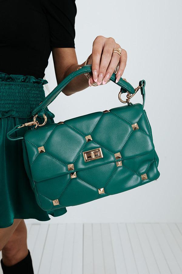 Make Your Debut Faux Leather Purse In Hunter Green Product Image