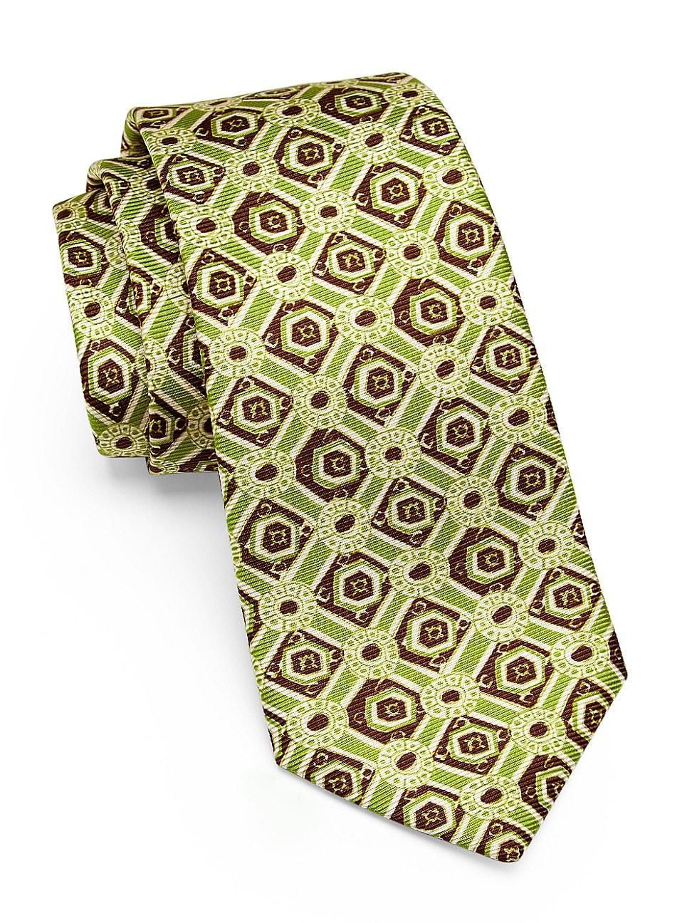 Mens Geometric Silk Tie Product Image