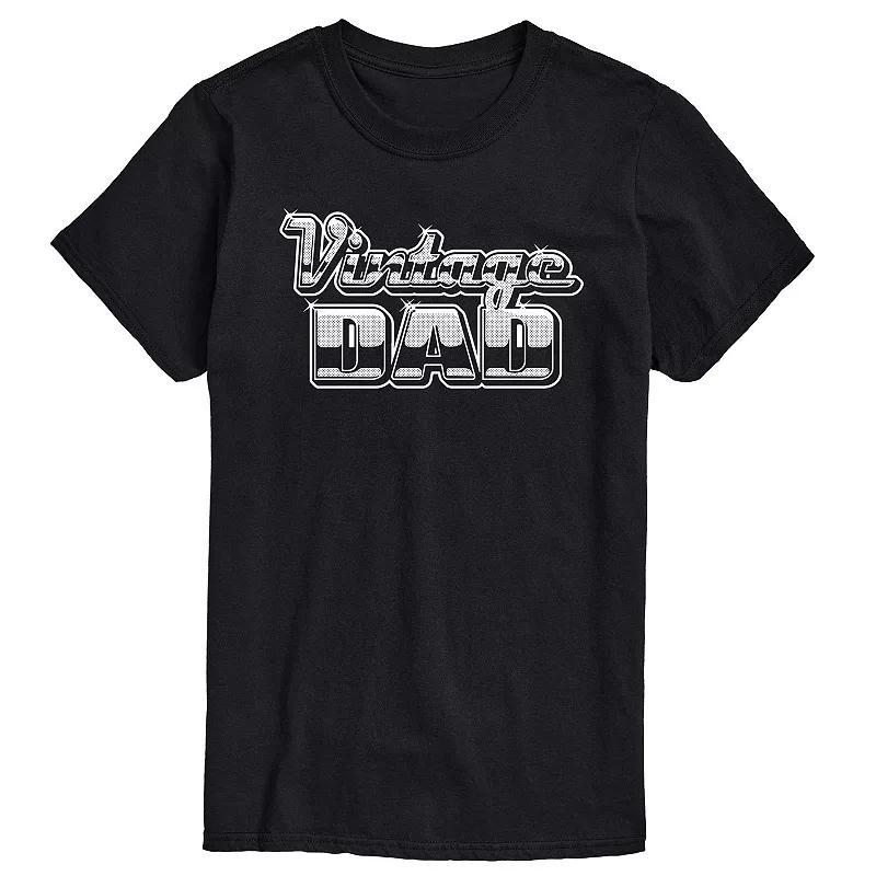 Big & Tall Vintage Dad Chrome Letters Graphic Tee, Mens Product Image