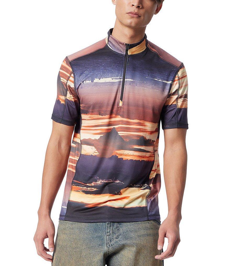 Crossed Eyed Moose Celestial Short Sleeve Quarter-Zip Pullover Product Image