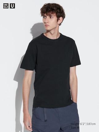 Mens Crew Neck T-Shirt Black Medium UNIQLO US Product Image